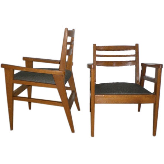 Pair Of Unusual Adjustable Arm Chairs For Sale