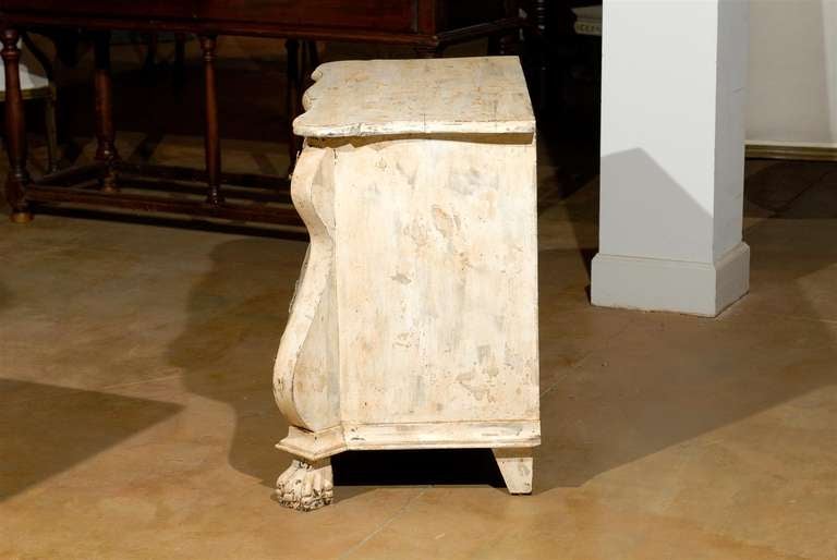 Dutch Baroque Style Painted Three-Drawer Bombé Commode from the 1890s 5