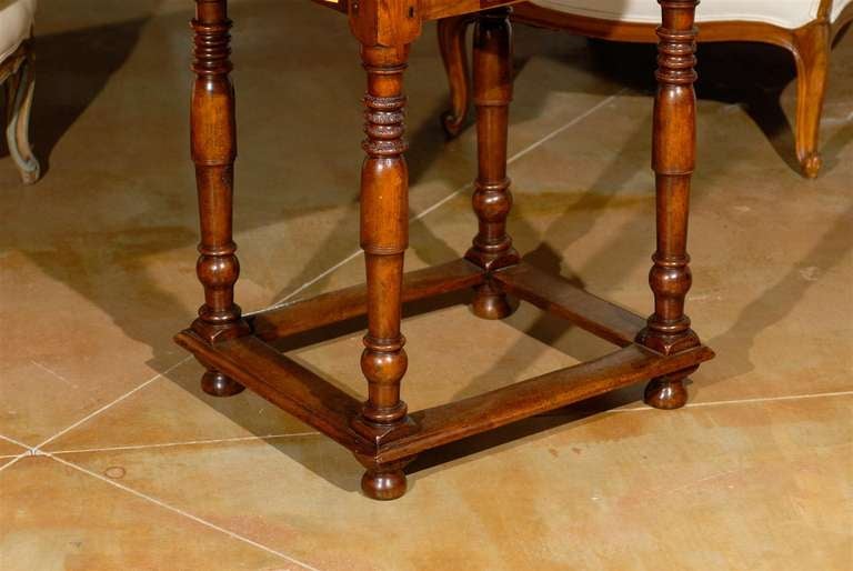 17th Century French Walnut Cabaret Table with One Drawer 3