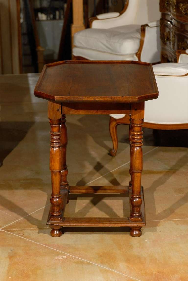18th Century and Earlier 17th Century French Walnut Cabaret Table with One Drawer