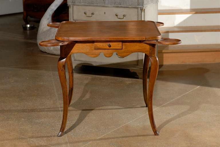 1770s French Period Louis XV Walnut Game Table with Pull-Outs and Drawers 4
