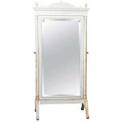 French Painted Louis XVI Cheval Mirror