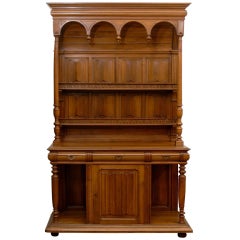 French Renaissance Revival Carved Walnut Vaisselier from the Early 19th Century