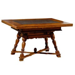 19th Century Walnut Draw-Leaf Table