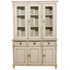 Swedish Neoclassical Style Cupboard from the Late 20th Century with Glass Doors