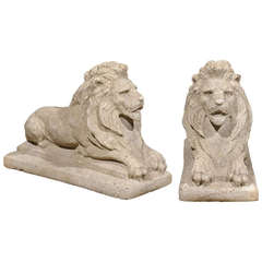 19th Century Stone Lions