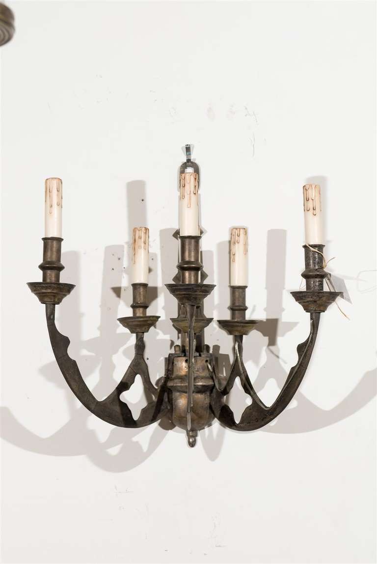 Pair of Dutch Iron Sconces in the Gothic style
