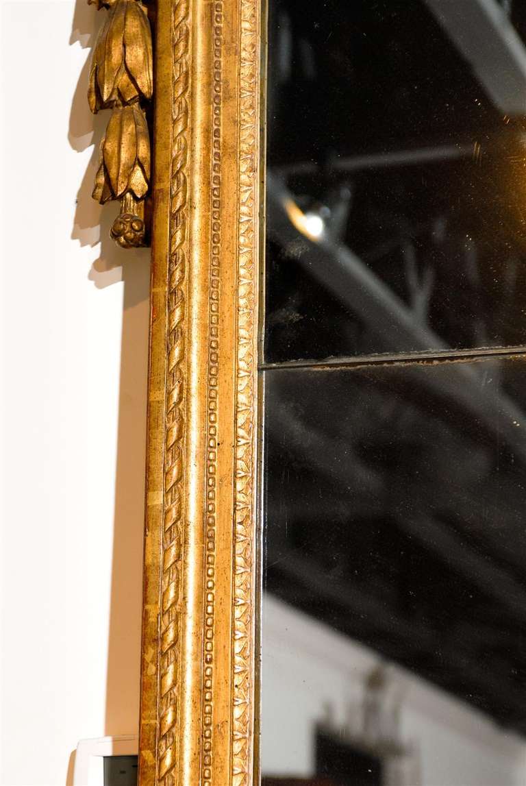 18th Century French 1780s Louis XVI Period Giltwood Mirror with Allegory of the Liberal Arts