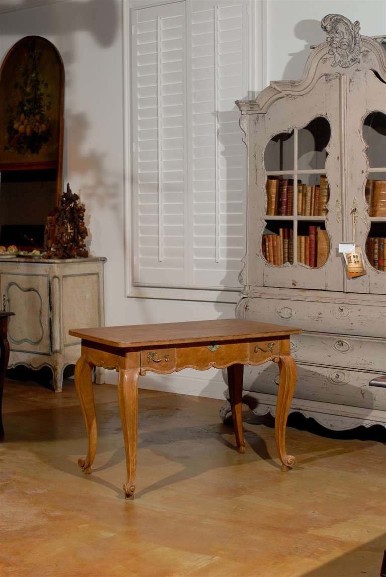 19th Century French Louis XV Walnut Side Table Desk 2