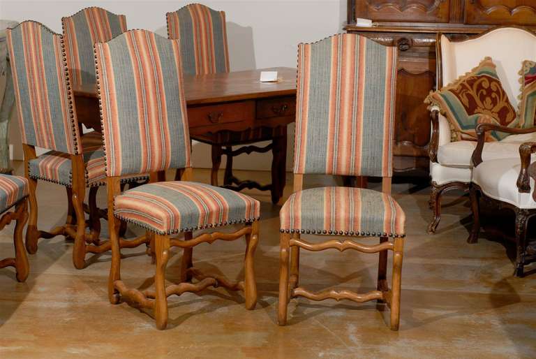 Set of ten Louis XVI style side chairs, 19th century.
