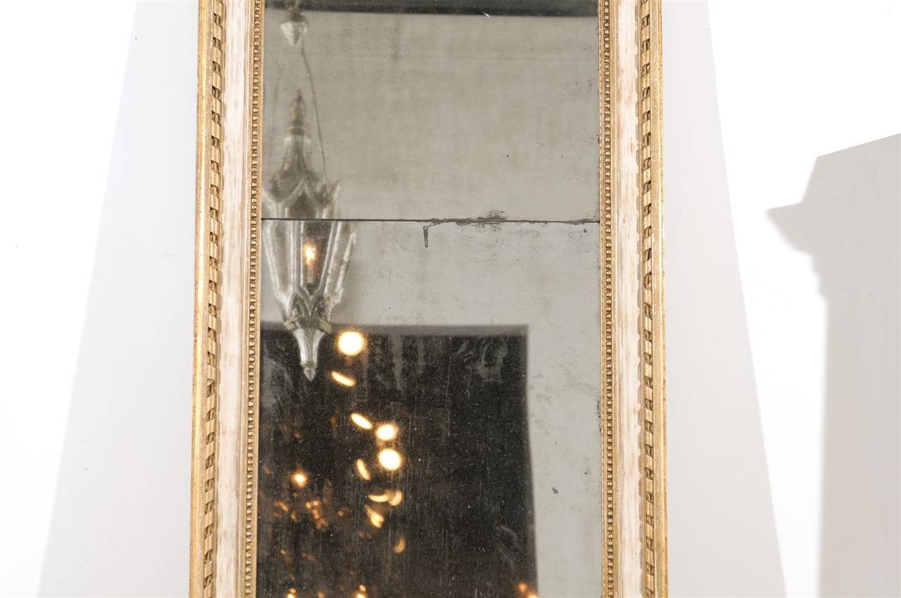 Late 18th Century Swedish Gustavian Period Trumeau Mirror with Swag and Roses In Good Condition For Sale In Atlanta, GA