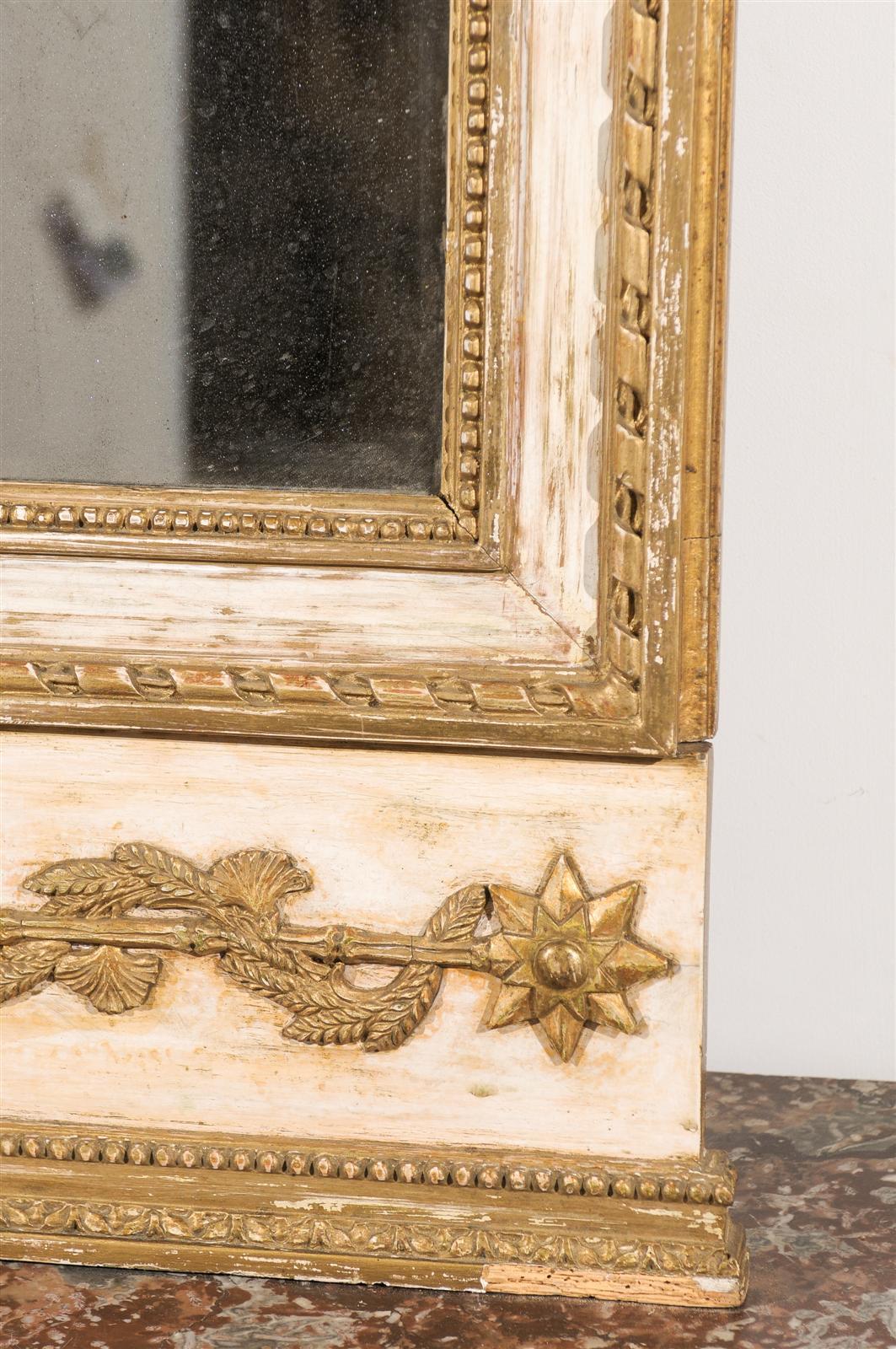 Late 18th Century Swedish Gustavian Period Trumeau Mirror with Swag and Roses For Sale 3