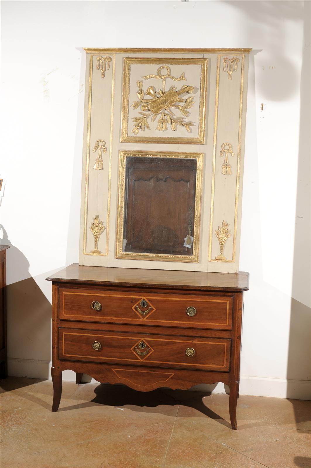 French Directoire Two-Drawer Walnut Commode with Banded Inlay from Provence In Good Condition For Sale In Atlanta, GA