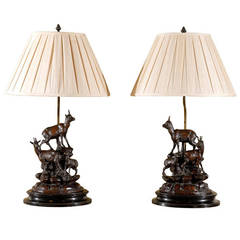 Pair of Black Forest Lamps