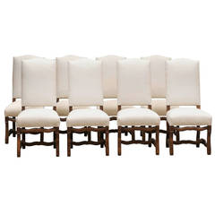 Set of Eight Os De Mouton Dining Chairs