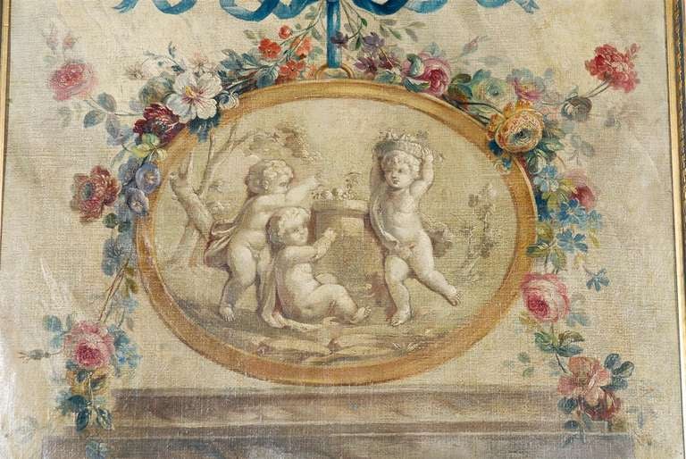 French Pair of Grisaille Paintings