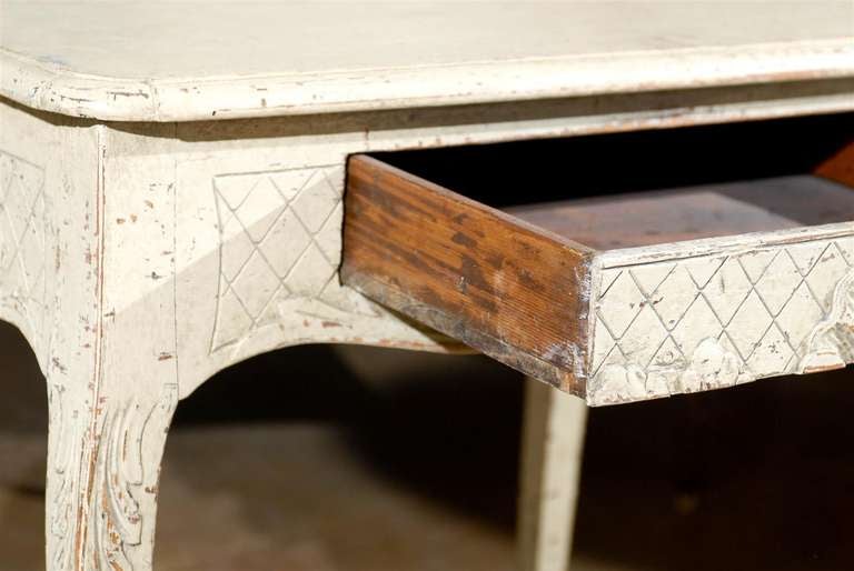 18th Century and Earlier Painted Swedish Table - Rococo Style