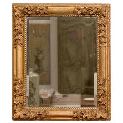 French Late 18th Century Régence Style Carved Mirror with Floral Decor 2