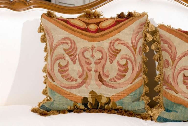 Pair of Aubusson Pillows For Sale at 1stdibs