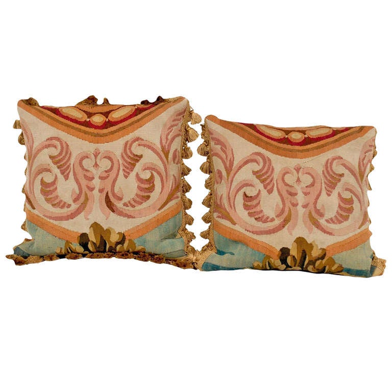 Pair of Aubusson Pillows For Sale at 1stdibs