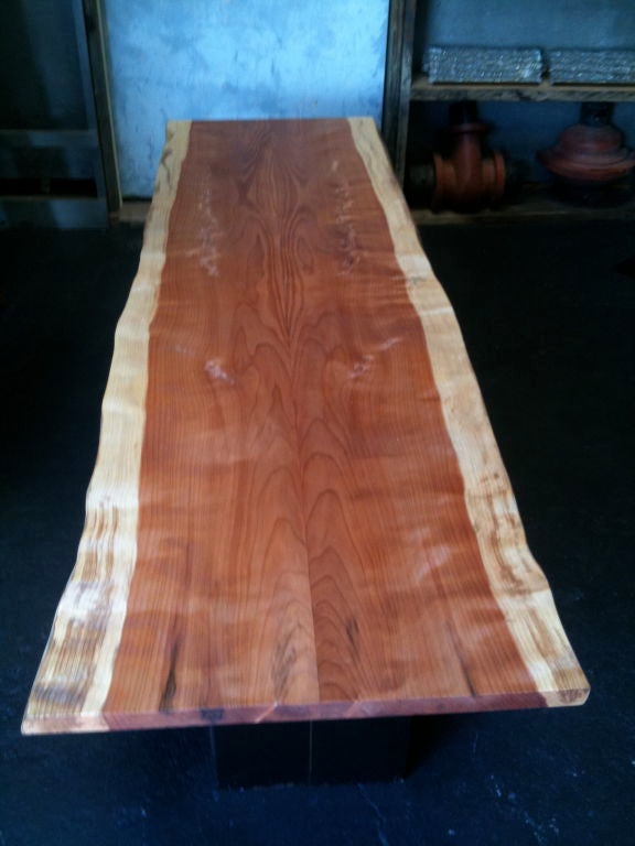 American organic edge redwood table