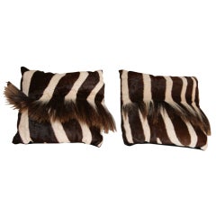 Pair Zebra Skin Cushions