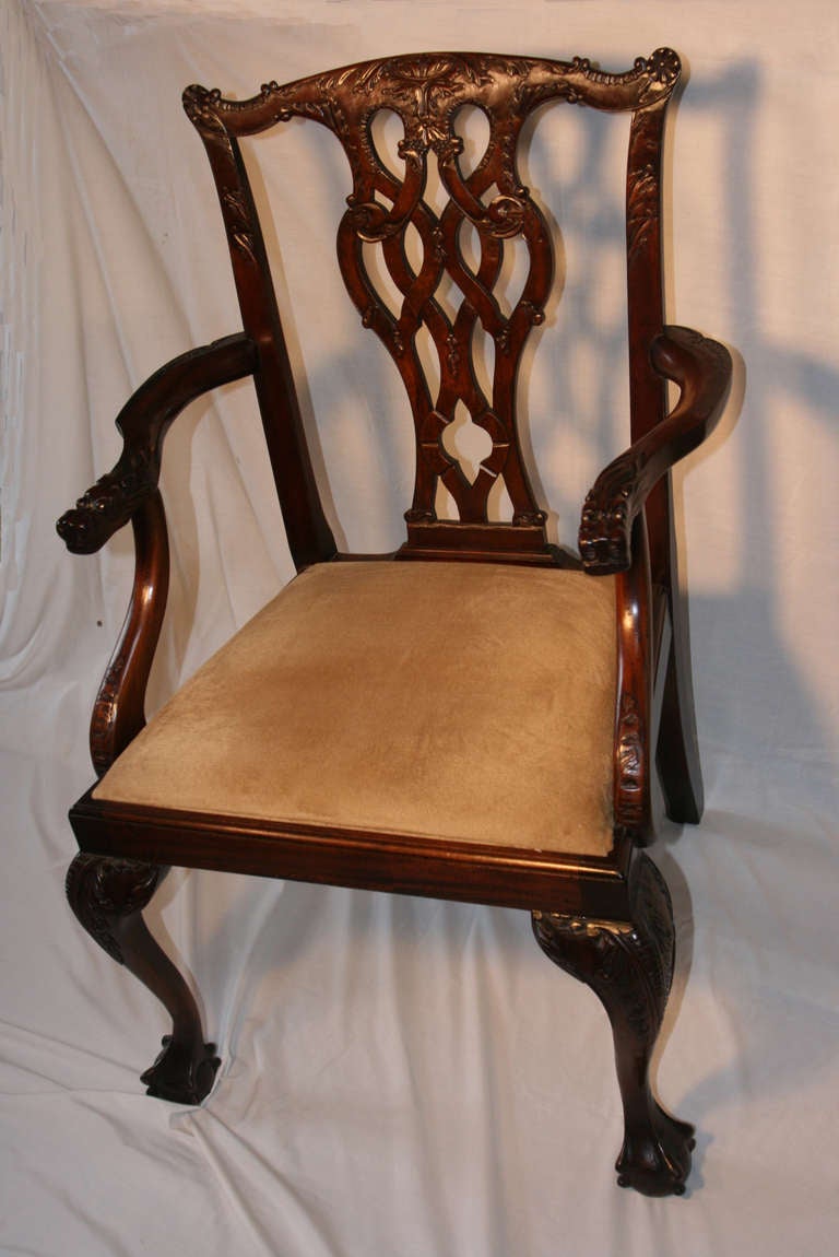 Chippendale Dining Room Chairs Set of 8 For Sale