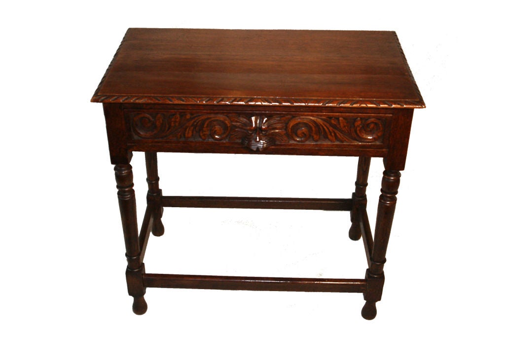 Jacobean style Oak Side Table.