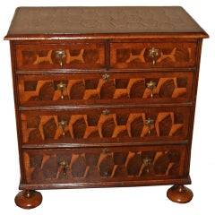 Antique Chest of Drawers 'Oyster' Veneer