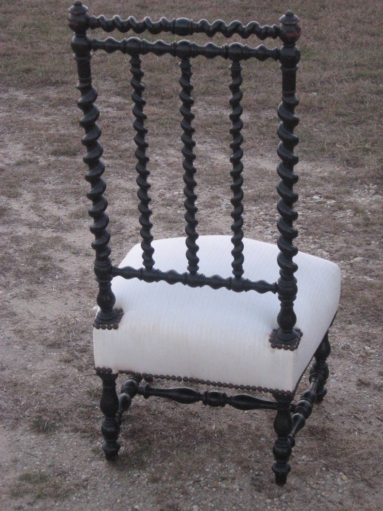 Aesthetic Movement 19th Century American Ebonized Spindle Slipper Chair