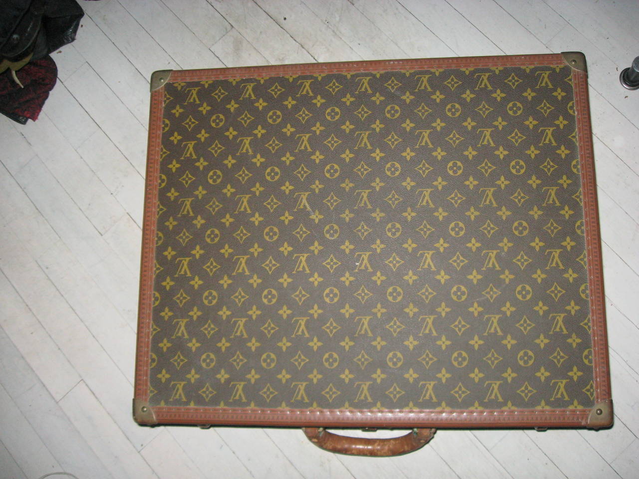 Brass Louis Vuitton Vintage Suitcase with Hangers