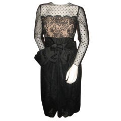 Vintage Bill Blass Little Black Lace Dress 1