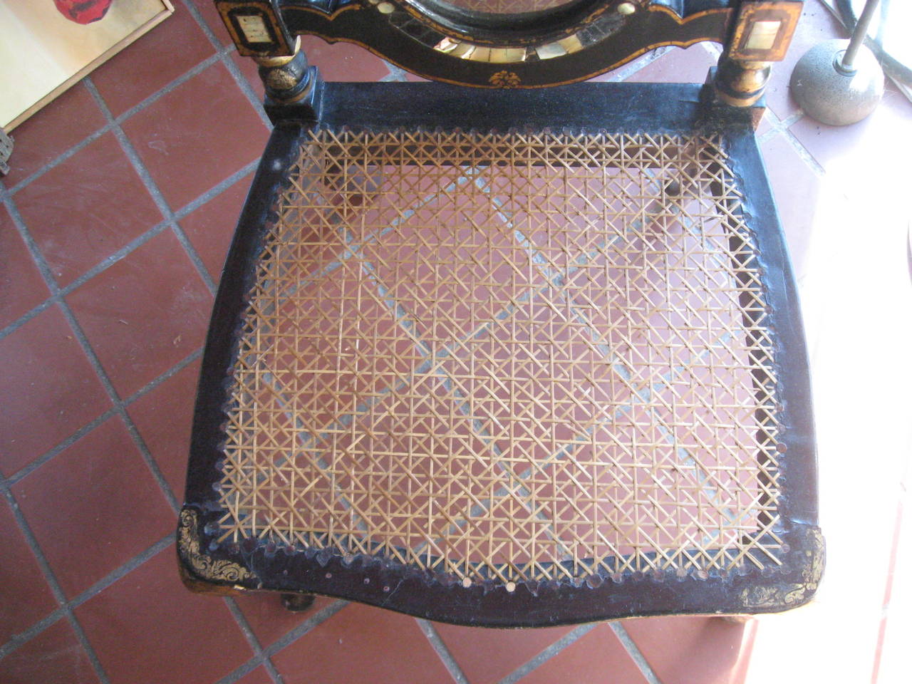 19th Century English Papier Mâché Slipper Chair For Sale 2