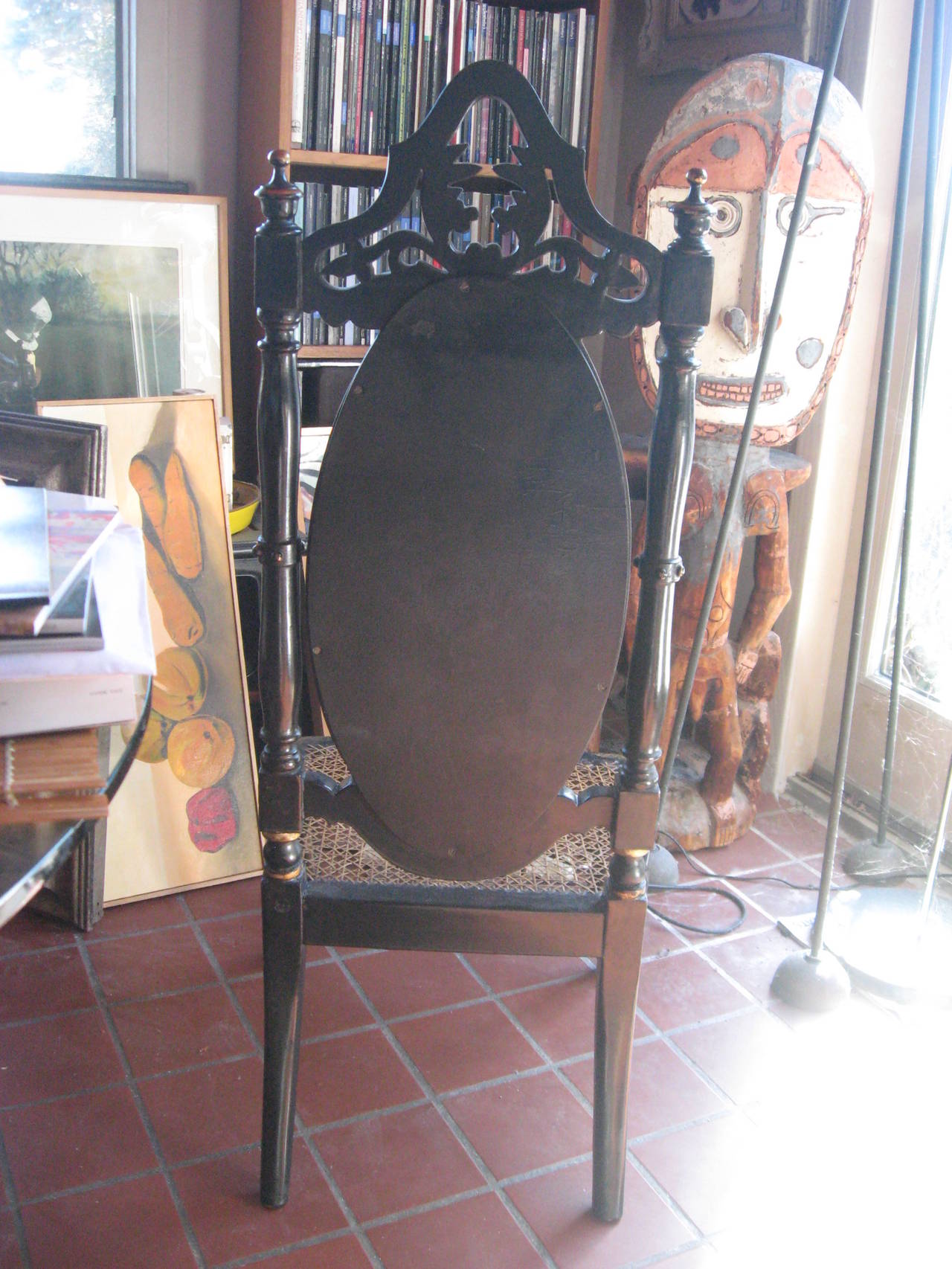 19th Century English Papier Mâché Slipper Chair For Sale 1