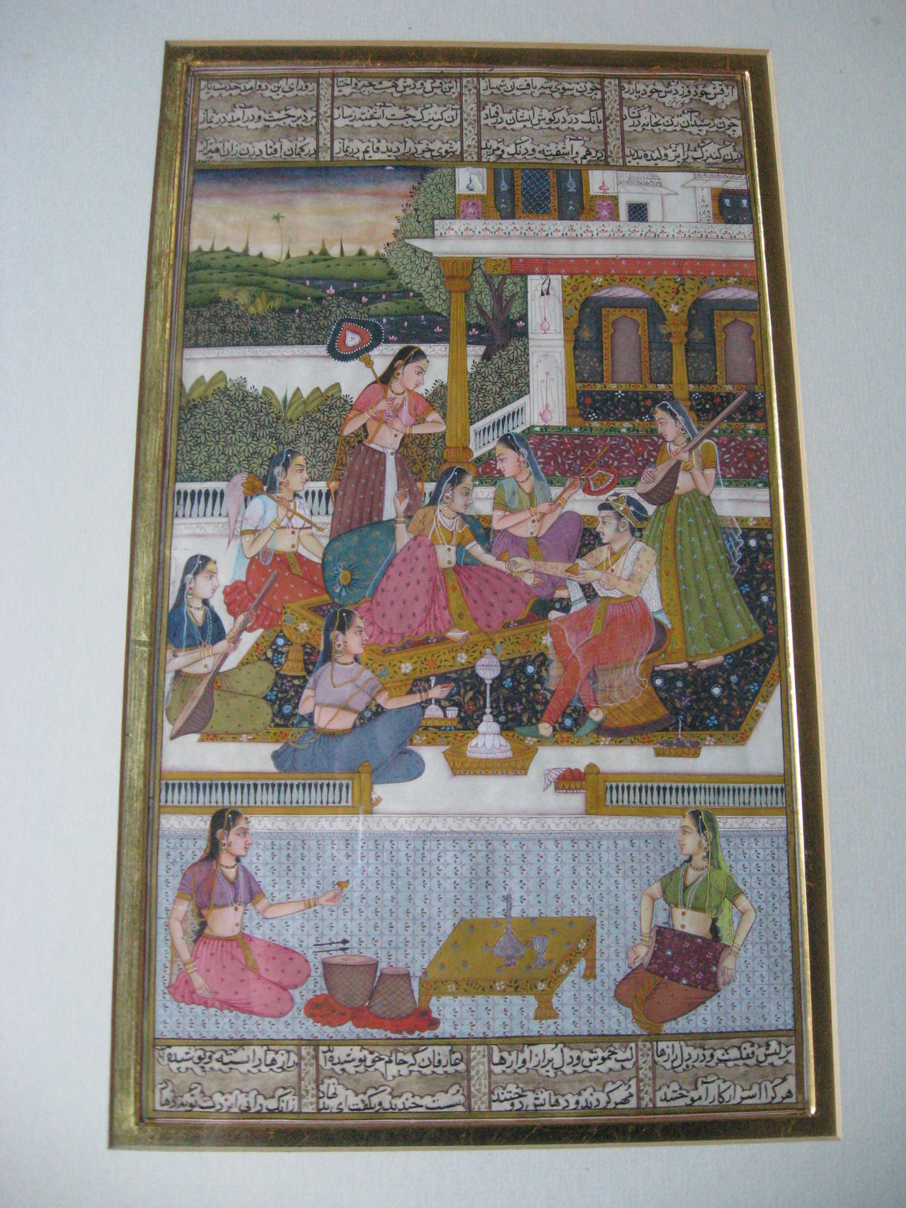 Watercolor Set of Seven 19th Century Indian Miniature Paintings