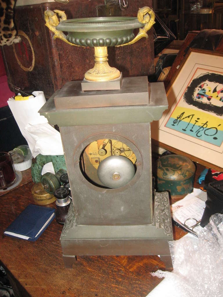 19th Century, Iron and Bronze Clock 1