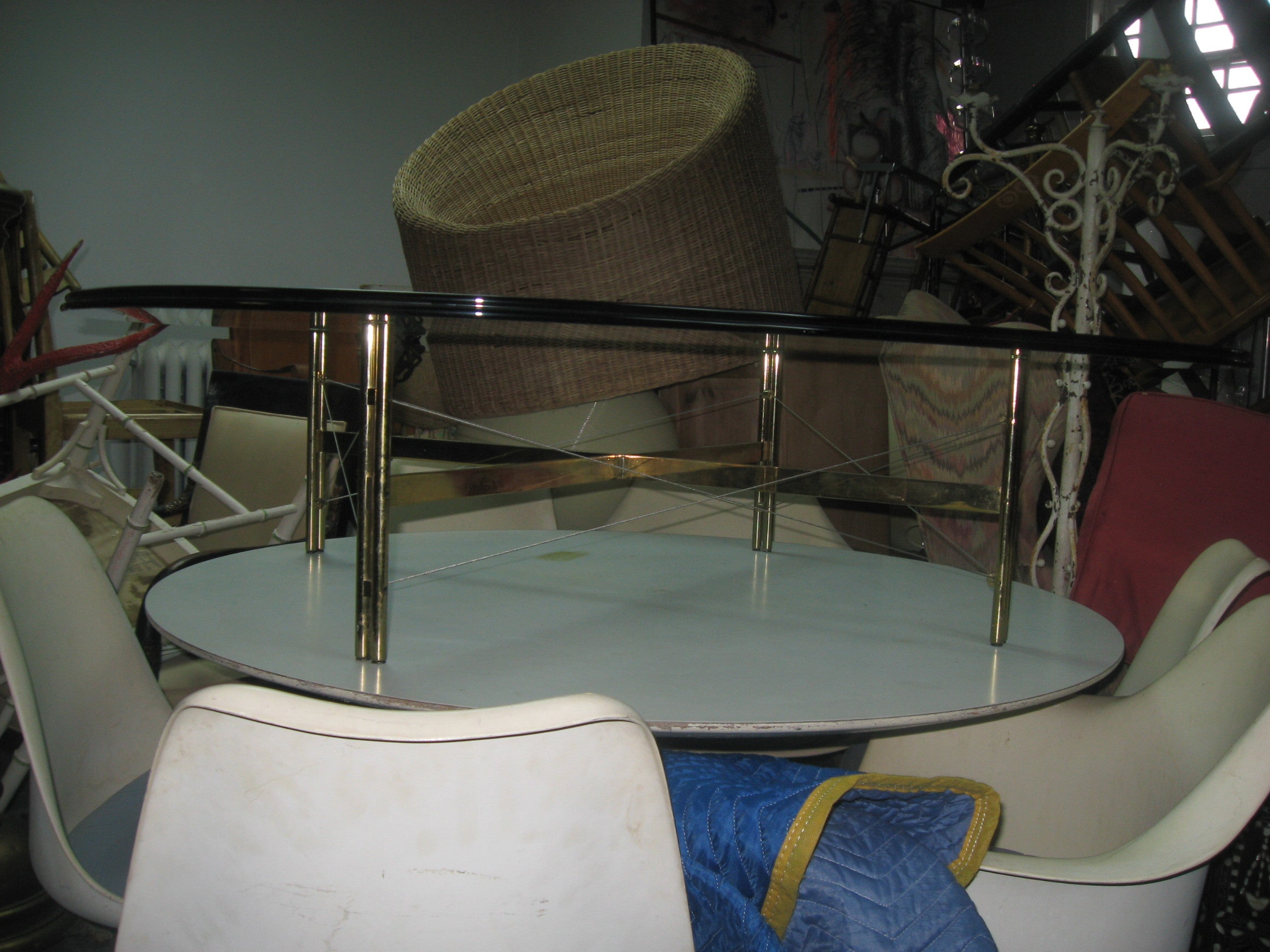 Mid-Century Brass and Glass Coffee Table