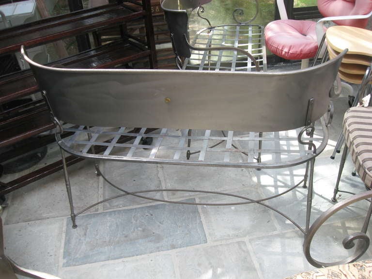 Three Italian Brushed Steel Loveseats or qGarden Bencheszzz In Good Condition For Sale In Water Mill, NY