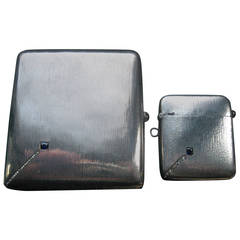 Austrian Hammered Sterling, Diamond and Sapphire Cigarette Case and Match Holder 6