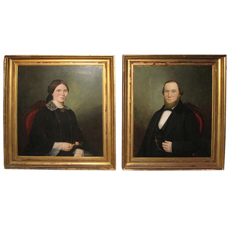 Pair of 19th Century American Portrait Paintings