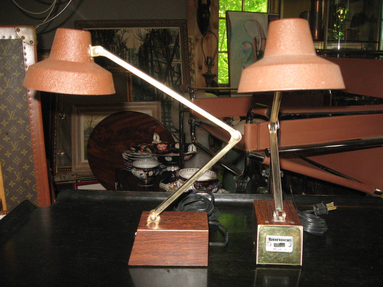 American Pair of Mid-Century Adjustable Lamps by Tensor