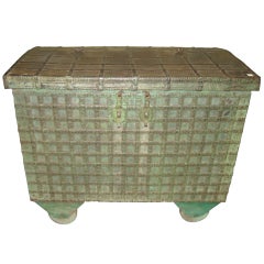 19thc Indian Chest on Wheels
