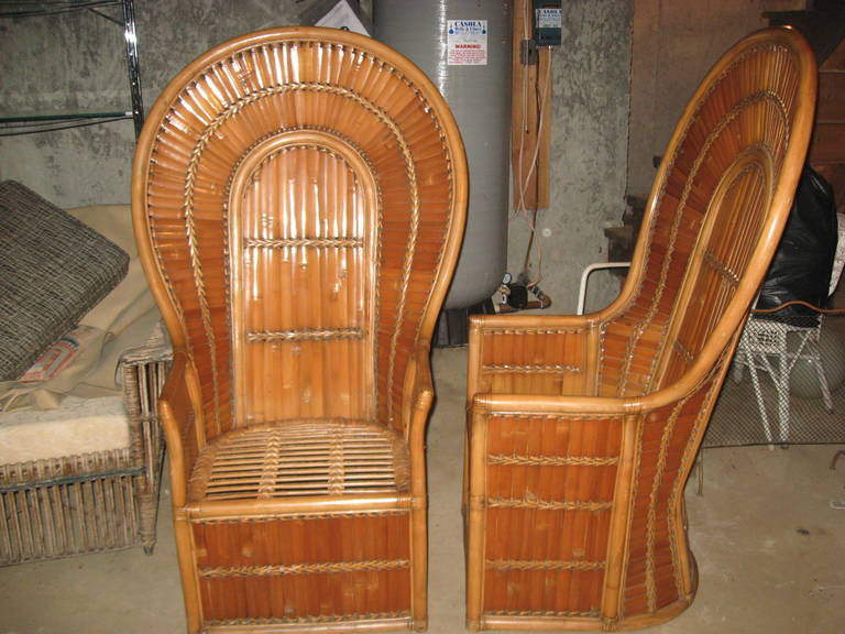 Mid-20th Century Pair of Vintage Peacock Lounge Chairs