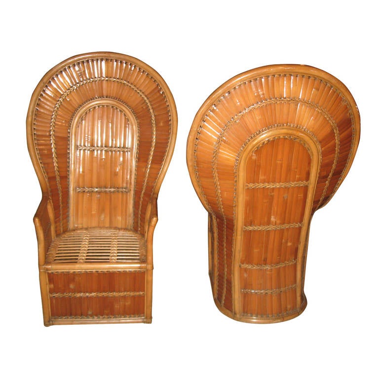 Pair of Vintage Peacock Lounge Chairs at 1stDibs