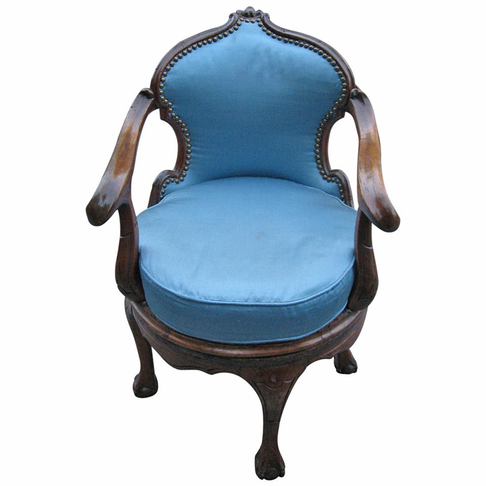 Italian 19th Century Swivel Armchair For Sale