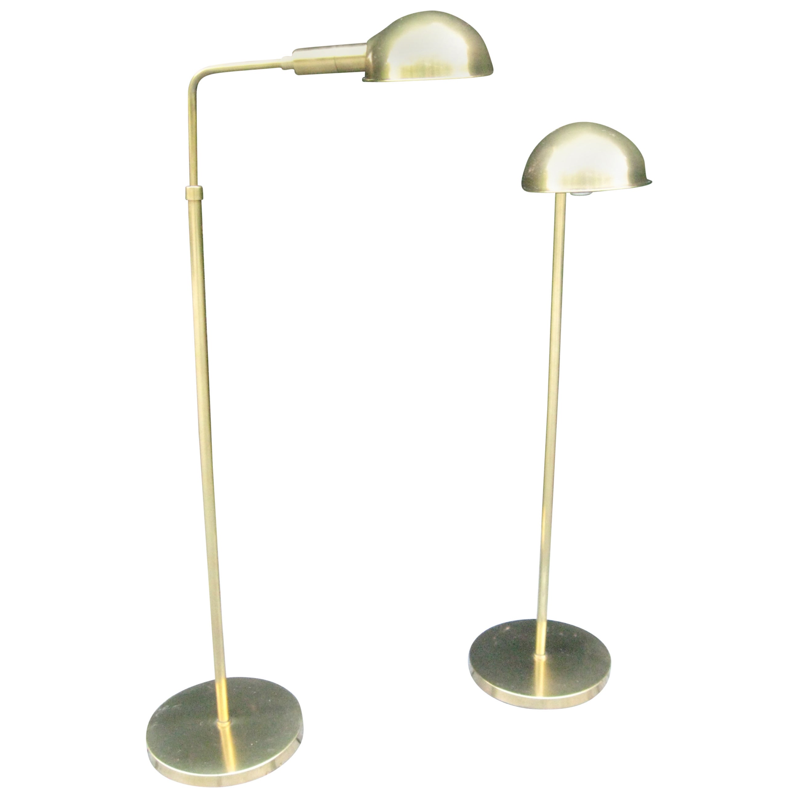 Vintage Pair of Adjustable Brass Floor/Reading Lamps by Chapman