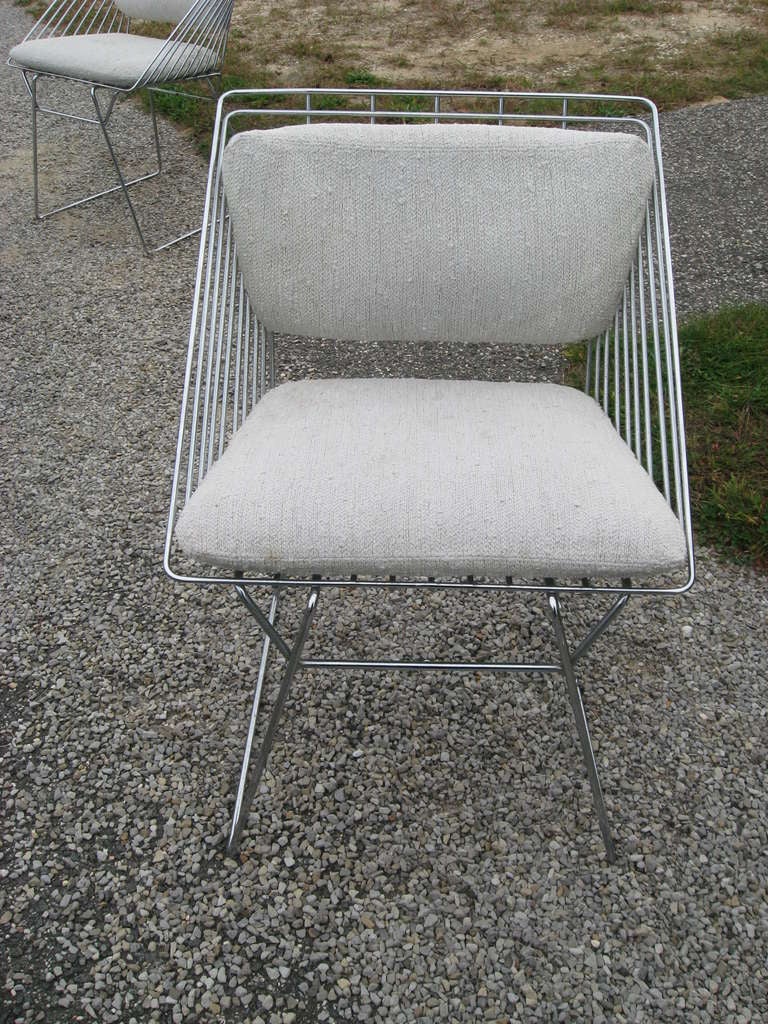 American Verner Panton Mid-Century Modern Chrome Chairs