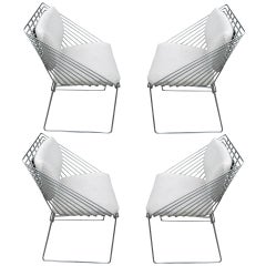 Verner Panton Mid-Century Modern Chrome Chairs
