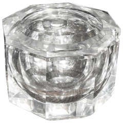 Lucite Octagon Heavy Swivel Ice Bucket/Box