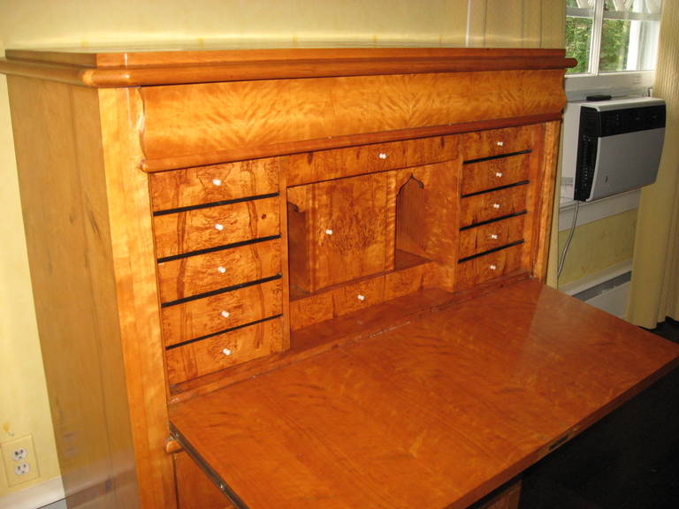 19th Century Biedermeier Fall Front Secretary/Chest In Excellent Condition In Water Mill, NY
